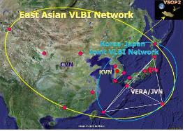 한일상관센터(KJCC)가 담당하게 될 VLBI관측망