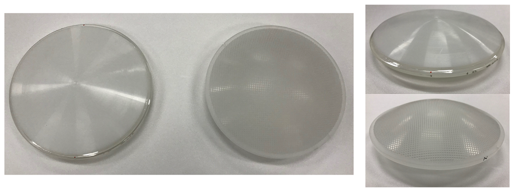 Fused Silica 렌즈와 Rexolite 렌즈)